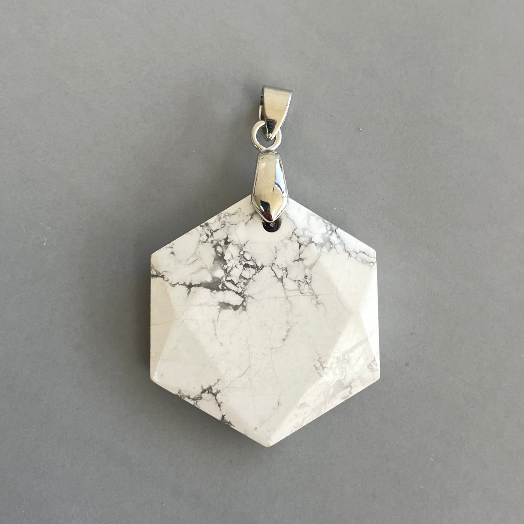 Howlite Hexagonal Pendant Howlite Hexagonal Pendant